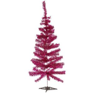 Kunst kerstboom - fuchsia roze - H120 cm - kunststof - kunstboom