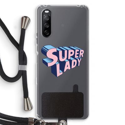 Superlady: Sony Sony Xperia 10 III Transparant Hoesje met koord