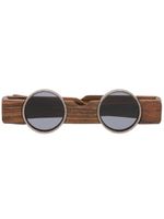 Rigards x Uma Wang lunettes de soleil rondes - Marron