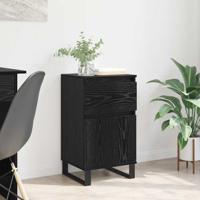 Dressoir met lade Zwart eiken 35 x 40 x 70 cm Bewerkt hout