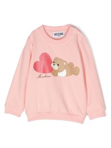 Moschino Kids sweat en coton à logo Teddy Bear - Rose