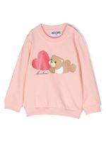 Moschino Kids sweat en coton à logo Teddy Bear - Rose