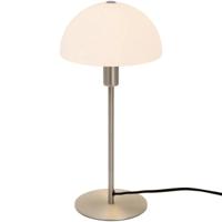 Kleine tafellamp wit & geborsteld staal met E14 fitting en schakelaar Norlux Ellen 20 40 cm