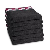 6x DDDDD keukendoek 50x55 cm carre antraciet
