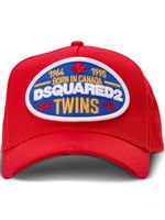 DSQUARED2 logo-appliqué cotton baseball cap - Rouge