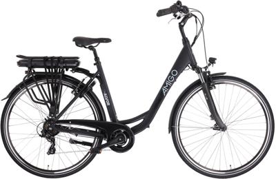 AMIGO E Alvor D2 28 Inch 53 cm Dames 7V V Brakes Matzwart