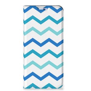 Motorola Moto G31 | G41 Hoesje met Magneet Zigzag Blauw