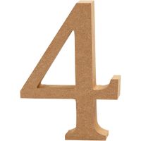 Creativ Company Cijfer 4 mdf 13cm, 1st.