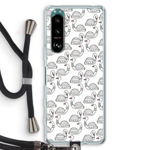 Zwanen: Sony Xperia 5 III Transparant Hoesje met koord