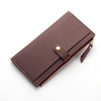 Lange vrouwen HASP lederen Clutch Coin Purse portefeuilles (wijn rood)