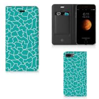 Apple iPhone 7 Plus | 8 Plus | Bookcase | Cracks Blue
