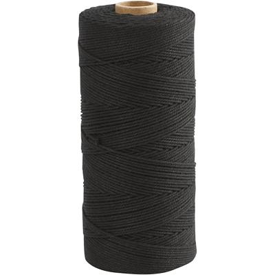Creativ Company Macramé koord, l: 315 m, dikte 1 mm, dunne kwaliteit 12/12, zwart, 220 gr/ 1 bol Creativ Company Macramé koord, l: 315 m, dikte 1 mm, dunne kwaliteit 12/12, zwart, 220 gr/ 1 bol
