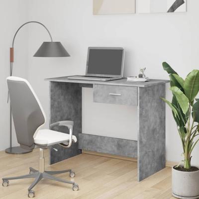 Bureau 100x50x76 cm bewerkt hout betongrijs