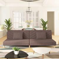 Slaapbank 2-zits met 2 kussens stof taupe