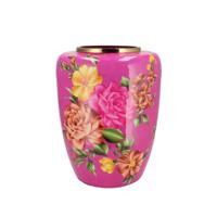 Vaas Flower Bouquet - fuchsia roze - metaal - D33 x H45 cm - bloemenvaas