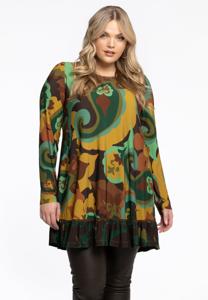 Yoek Tuniek met ruches MAUDE | Groen | Maat 54/56