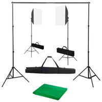 VidaXL Fotostudioset met softboxlampen en achtergrond