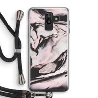 Roze stroom: Samsung Galaxy J8 (2018) Transparant Hoesje met koord