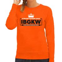 Koningsdag verkleed sweater - ik ben niet dronken maar - oranje - dames