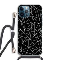 Geometrische lijnen wit: iPhone 12 Pro Max Transparant Hoesje met koord
