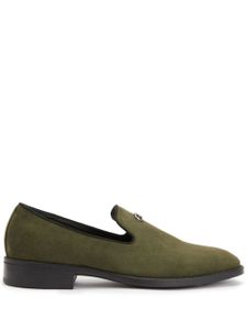 Giuseppe Zanotti mocassins en daim Imrham à plaque logo - Vert
