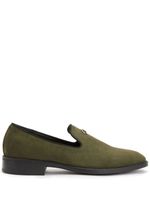 Giuseppe Zanotti mocassins en daim Imrham à plaque logo - Vert Giuseppe Zanotti mocassins en daim Imrham à plaque logo - Vert