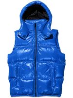 Purple Brand gilet matelassé à logo imprimé - Bleu