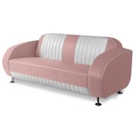 Bel Air Retro Waverly Tweezitter Sofa SF02CBG63 Dusty Rose/Wit