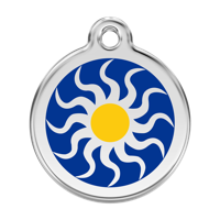 Tribal Sun Navy roestvrijstalen hondenpenning large/groot dia. 3,8 cm - Reddingo