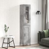 Hoge kast 34,5x34x180 cm bewerkt hout betongrijs