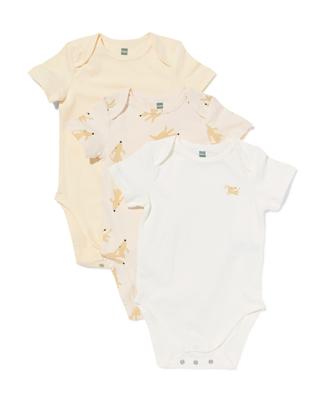 HEMA Baby meegroeirompers dieren - 3 stuks naturel (naturel)