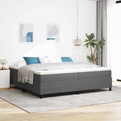Boxspring bed Lichtgrijs 200 x 200 cm Katoenen stof