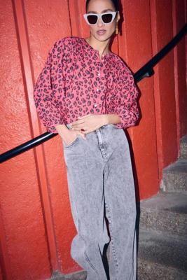 By-Bar becky red blouse | red cheetah print