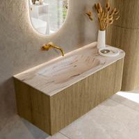 Badmeubel Mondiaz Kurve-Dlux | 115 cm | Meubelkleur Dusk | Wastafelkleur Nata | Solid surface | Wasbak linker zijde spoelbak | Zonder kraangat(en) Badmeubel Mondiaz Kurve-Dlux | 115 cm | Meubelkleur Dusk | Wastafelkleur Nata | Solid surface | Wasbak linker zijde spoelbak | Zonder kraangat(en)