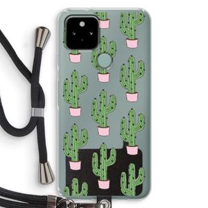 Cactus Lover: Pixel 5 Transparant Hoesje met koord
