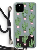 Cactus Lover: Pixel 5 Transparant Hoesje met koord