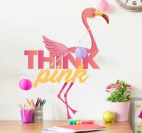 Tienerkamer muursticker roze flamingo - thumbnail