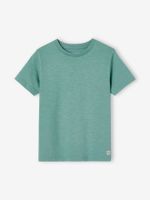 Personaliseerbare gekleurd jongensshirt met korte mouwen salie - thumbnail