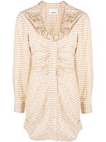 ISABEL MARANT robe-chemise à col volanté - Jaune