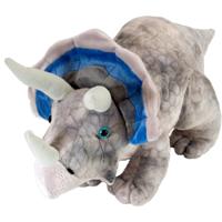 Wild Republic Pluche dinosaurus Triceratops knuffel - grijs - 25 cm