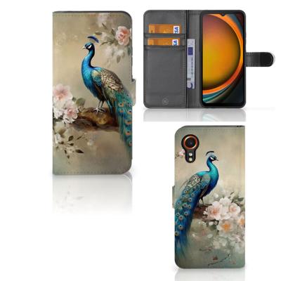 Telefoonhoesje | Met pasjeshouder | voor Samsung Galaxy Xcover 7 Vintage Pauwen