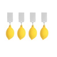 Tafelkleedgewichten citroenen - 4x - geel - kunststof - voor tafelkleden en tafelzeilen