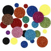 Creativ Company Foamvormen glitter cirkels, 150st.