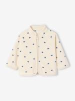 Babyvestje van fleece met ritssluiting en print vanille