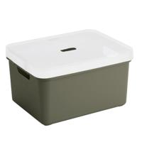 Sunware opbergbox - 32 liter - donkergroen - kunststof - transparante deksel - 45 x 35 x 24 cm