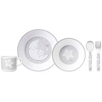 Saro Eetset Little Stars Melamine 5-delig Wit/grijs - thumbnail