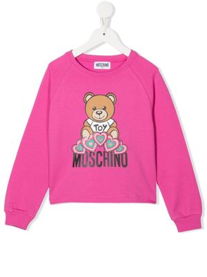 Moschino Kids sweat à imprimé Teddy Bear - Rose