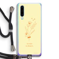 No rain no flowers: Huawei P30 Transparant Hoesje met koord