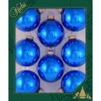 Krebs kerstballen - 16x st - klassiek blauw - 7 cm - glas - kerstversiering