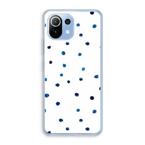 Blauwe stippen: Xiaomi Mi 11 Lite Transparant Hoesje